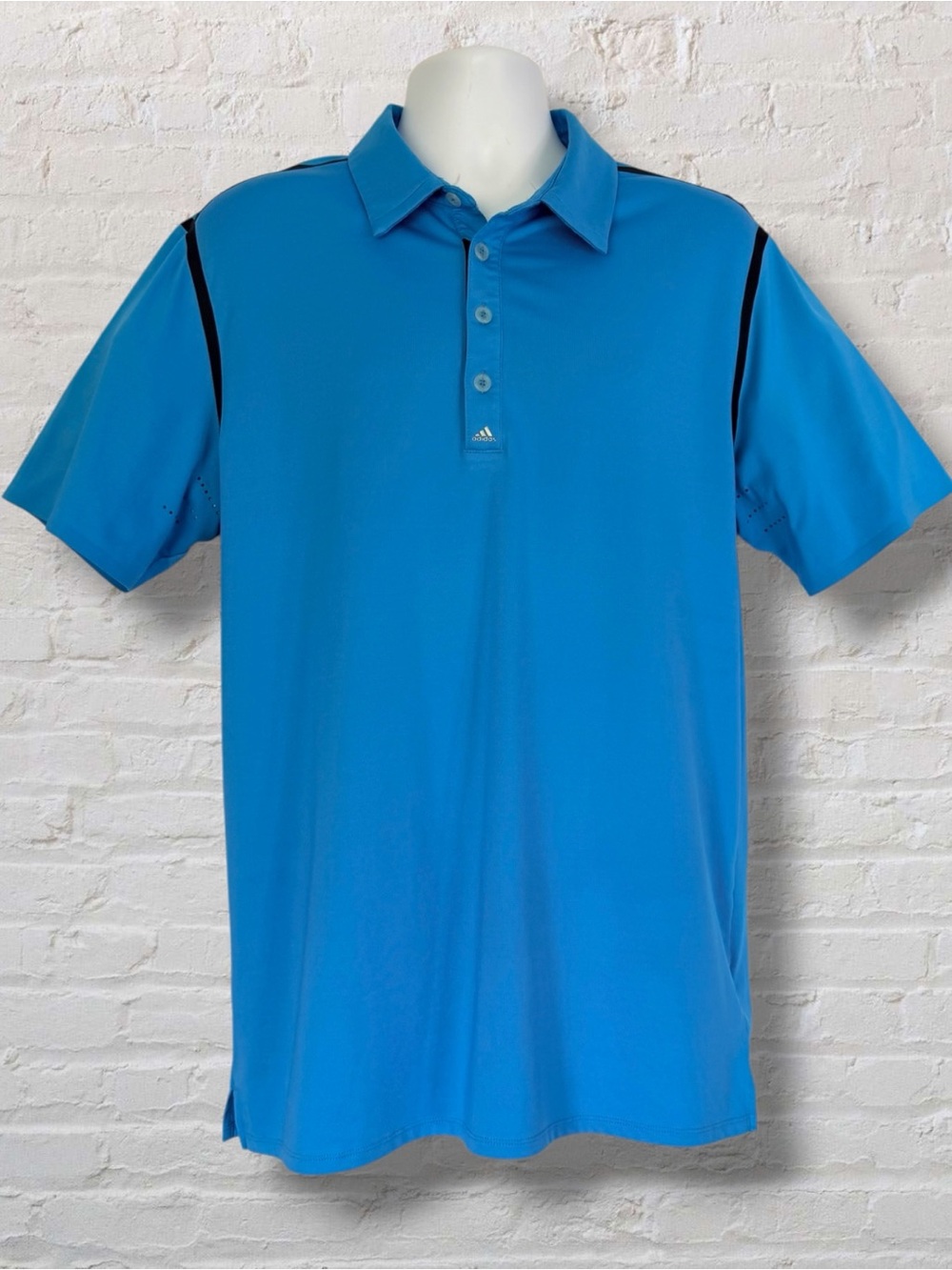 Adidas Golf Puremotion CoolMax Polo Shirt Men’s Large Blue Performance Golf